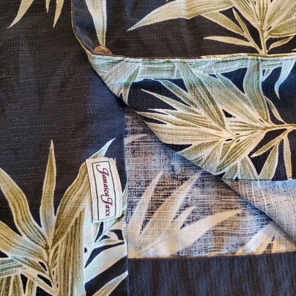 Jamaica Jaxx Men's Shirt Silk Hawaiian Short Sleeve Button Palm Trees Black XL - Picture 7 of 14